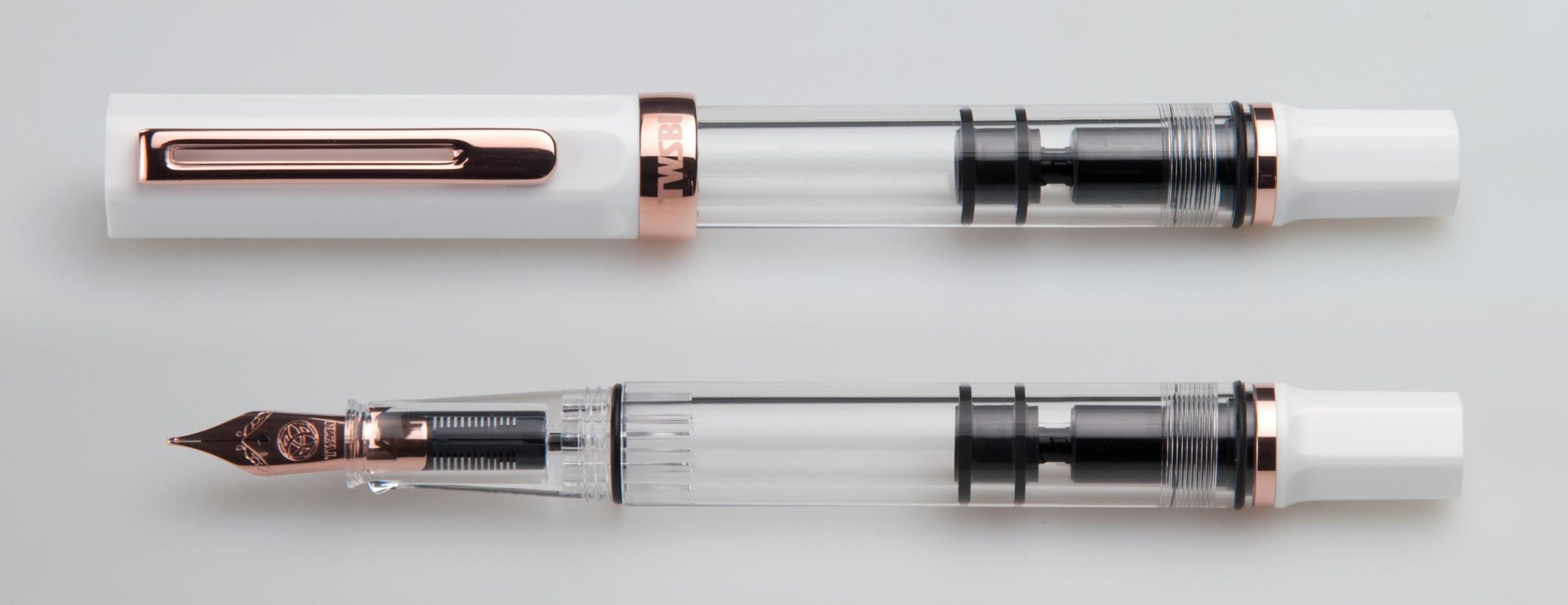 TWSBI ECO WHITE ROSE GOLD FOUNTAIN PEN - Pen Realm