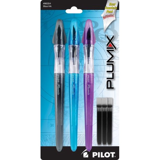 Pilot Plumix Refillable Fountain Pen Medium Nib Includes Single Pen & Cartridge 