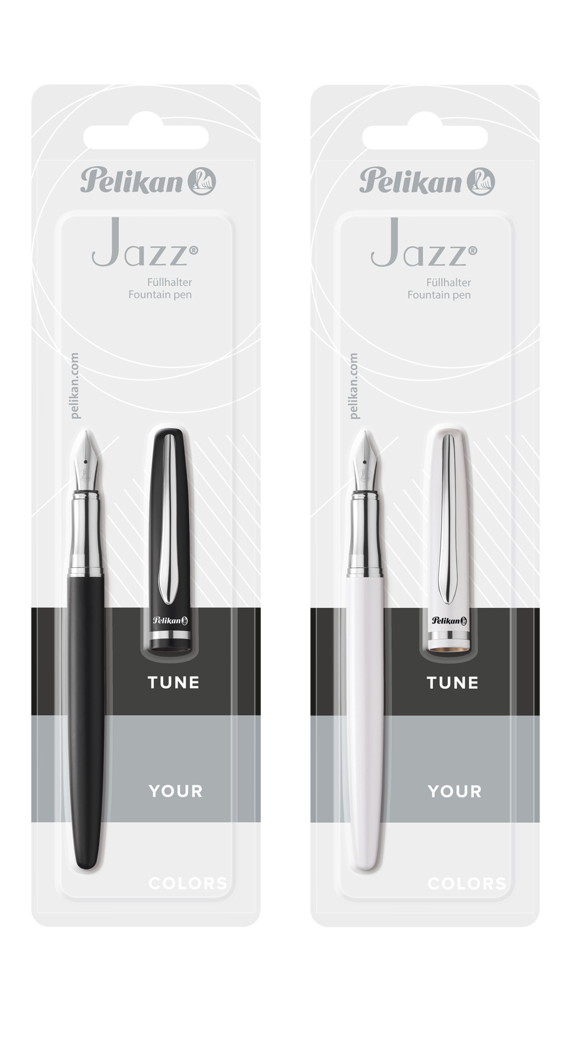 Fountain pen Jazz Elegance P36_B, product compilation, blister-JAZZ_BLK_Gruppenbild_Elegance_FH_2020_25cm_PIM_MAM-highres