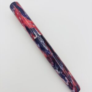 Custom Pen Red White Purple - 1.5 Stub Steel Nib